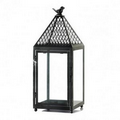 Large Black Bird Iron Lantern